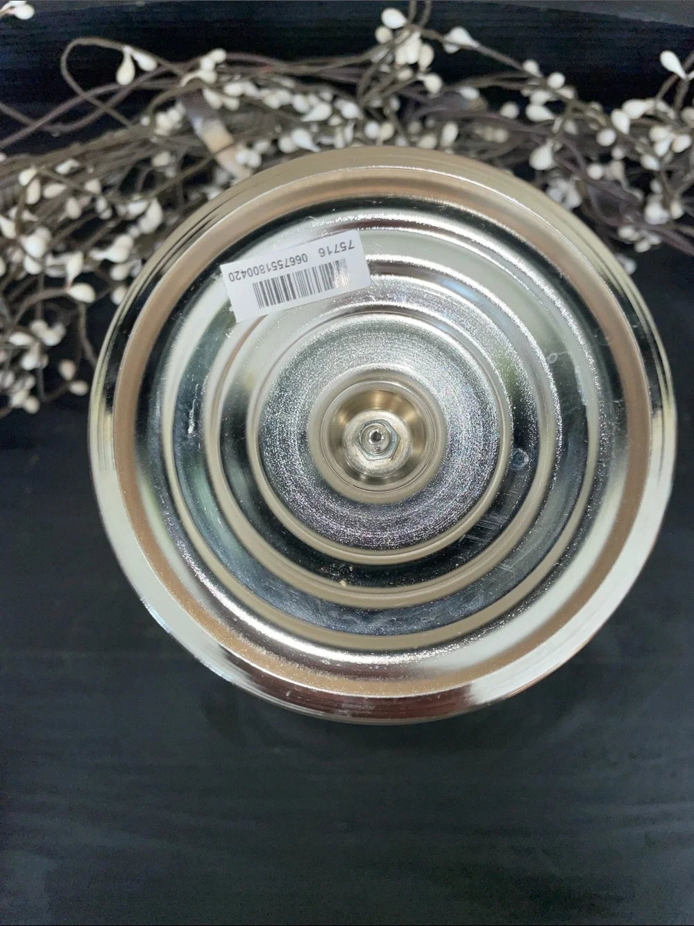 Bath & Body Works Pedestal Silver Snowflake Metallic 3 Wick Candle Holder